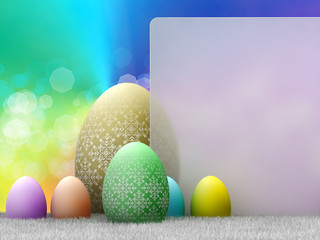 Easter - template design; easter eggs and copy space