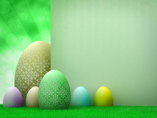 Easter template design - easter eggs and copy space