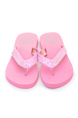 Summer colourful shoes on white