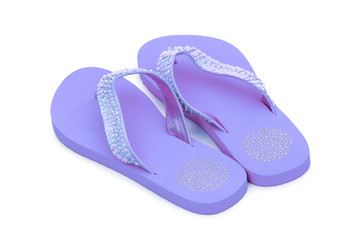 Summer colourful shoes on white