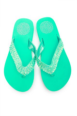 Summer colourful shoes on white