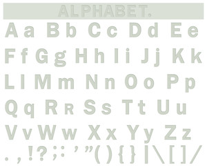English alphabet.