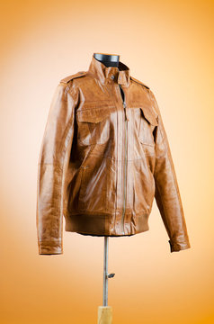 Brown Leather Jacket In Fashion Concept