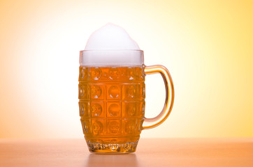Beer glass on the table