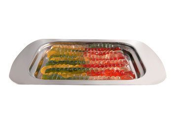 A group of isolated jelly worms