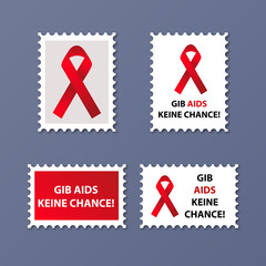 anti aids vector stamp set eps illustration