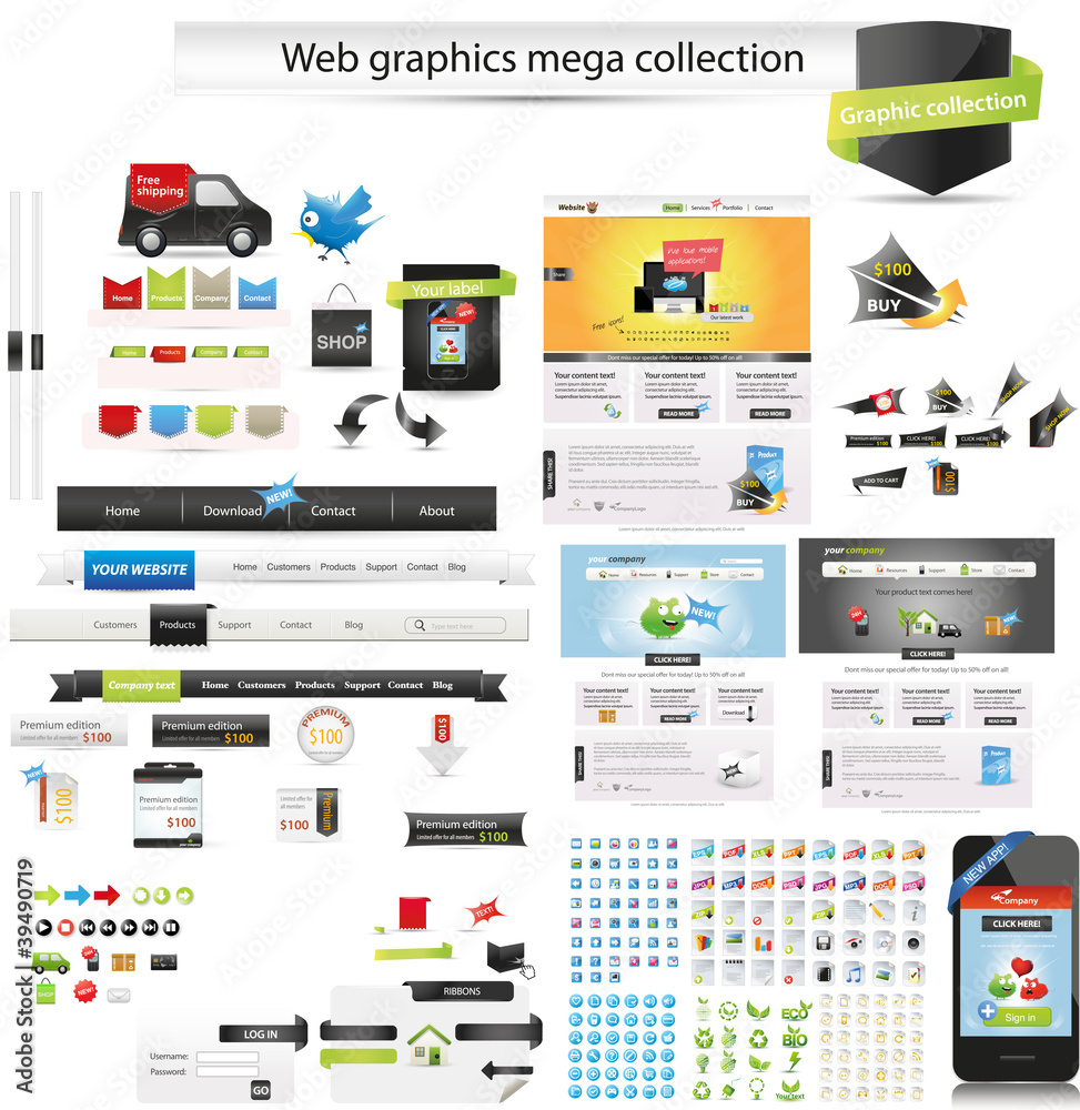 Wall mural web graphics mega collection - startup graphics
