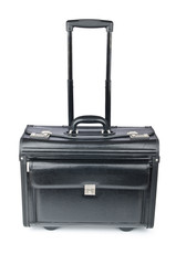 Black briefcase isolated on the white