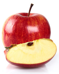 Red apple with slice