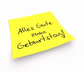 Notizzettel - Alles Gute zum Geburtstag!