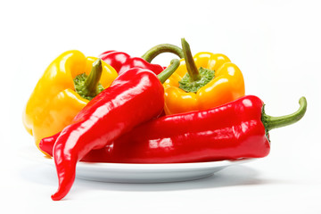 Healthy food. Fresh vegetables. Peppers on a white background.