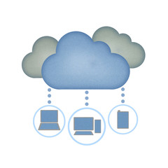 Recycle paper, Cloud computing concept.