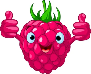 Zelfklevend Fotobehang Cheerful Cartoon Raspberry character © Anna Velichkovsky