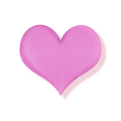 heart recycled paper on white background