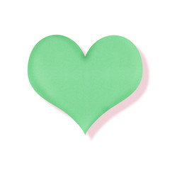 heart recycled paper on white background