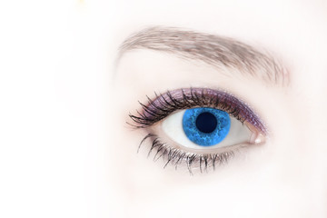 portrait of a beautiful female blue eye