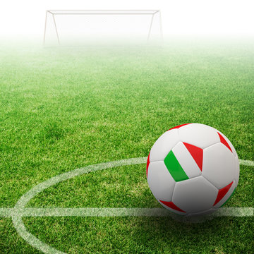 Italy flag on 3d football