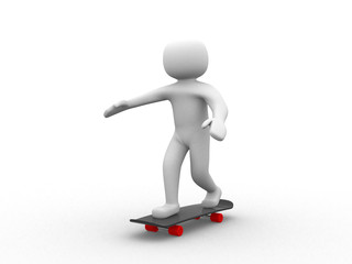 3D skateboarder