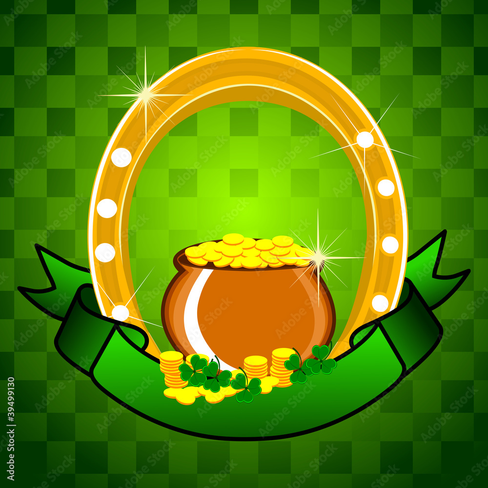 Sticker Beautiful shiny background with cauldron