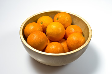 oranges in wooden basket