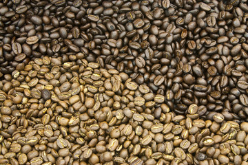 roasted coffee beans : arrangement to be a design of yin-yang