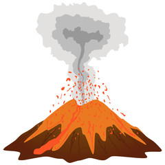 Volcano mountain erupting.