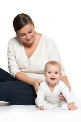 Happy mother with her baby
