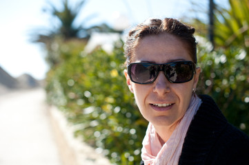 Woman portrait with glasses.