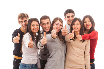 Happy Multiracial Group with Thumbs Up