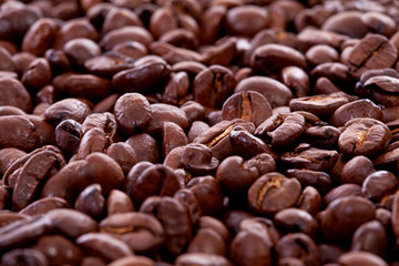 Background of roasted coffee beans