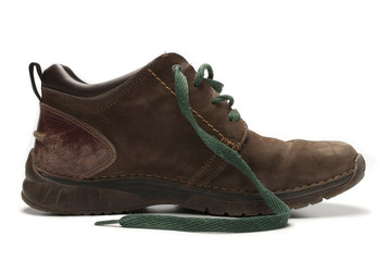 brown shoe on white background