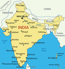 Republic of India - vector map - 39502747