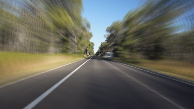 Driving on Australian highway, time-lapse