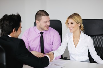 Fototapeta premium Group of young business people at meeting