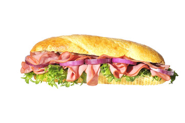 sandwich with lettuce hum  and red onion