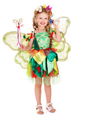 Child with flower and butterfly.