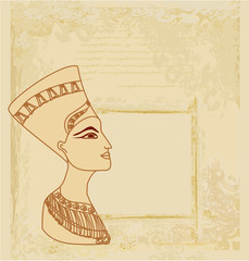 old paper with Egyptian queen