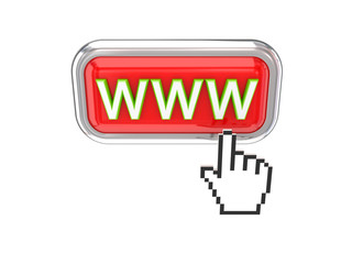 Cursor pushing red WWW button.