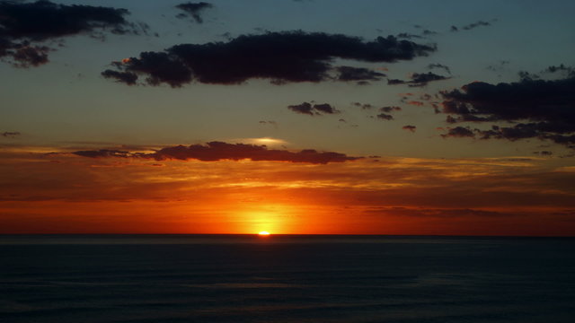 Ocean sunset, time-lapse