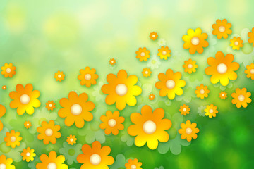 Spring background with chamomiles
