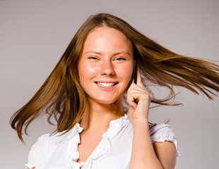 Fototapeta premium woman is talking phone