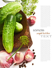 pickling cucumbers and spices