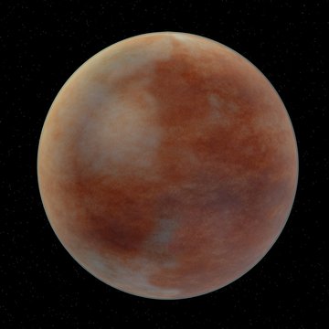 3d render of mars planet