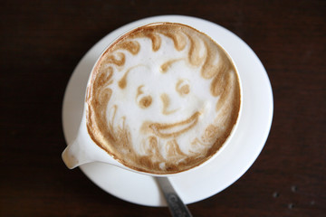 coffee on wood background