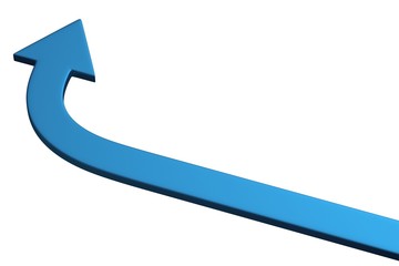 Arrow on white background. Pointing up