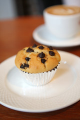 muffin on wood background