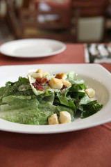 Caesar salad in close up