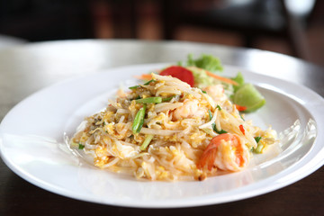 Thai food padthai fried noodle with shrimp