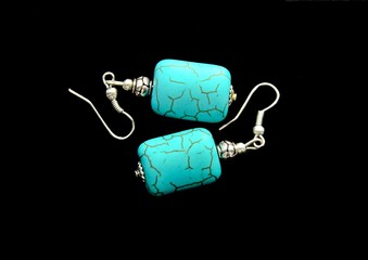 Silver earrings with turquoise