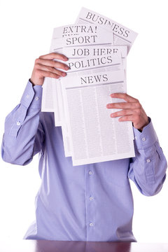 Man reading a newspaper